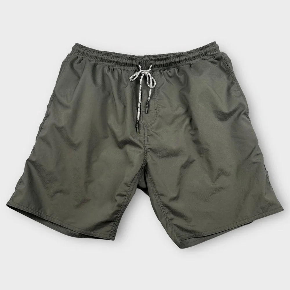 Flint and Tinder‎ Shorts Mens L Green Swim Trunks Mesh Lined Drawstring USA 7